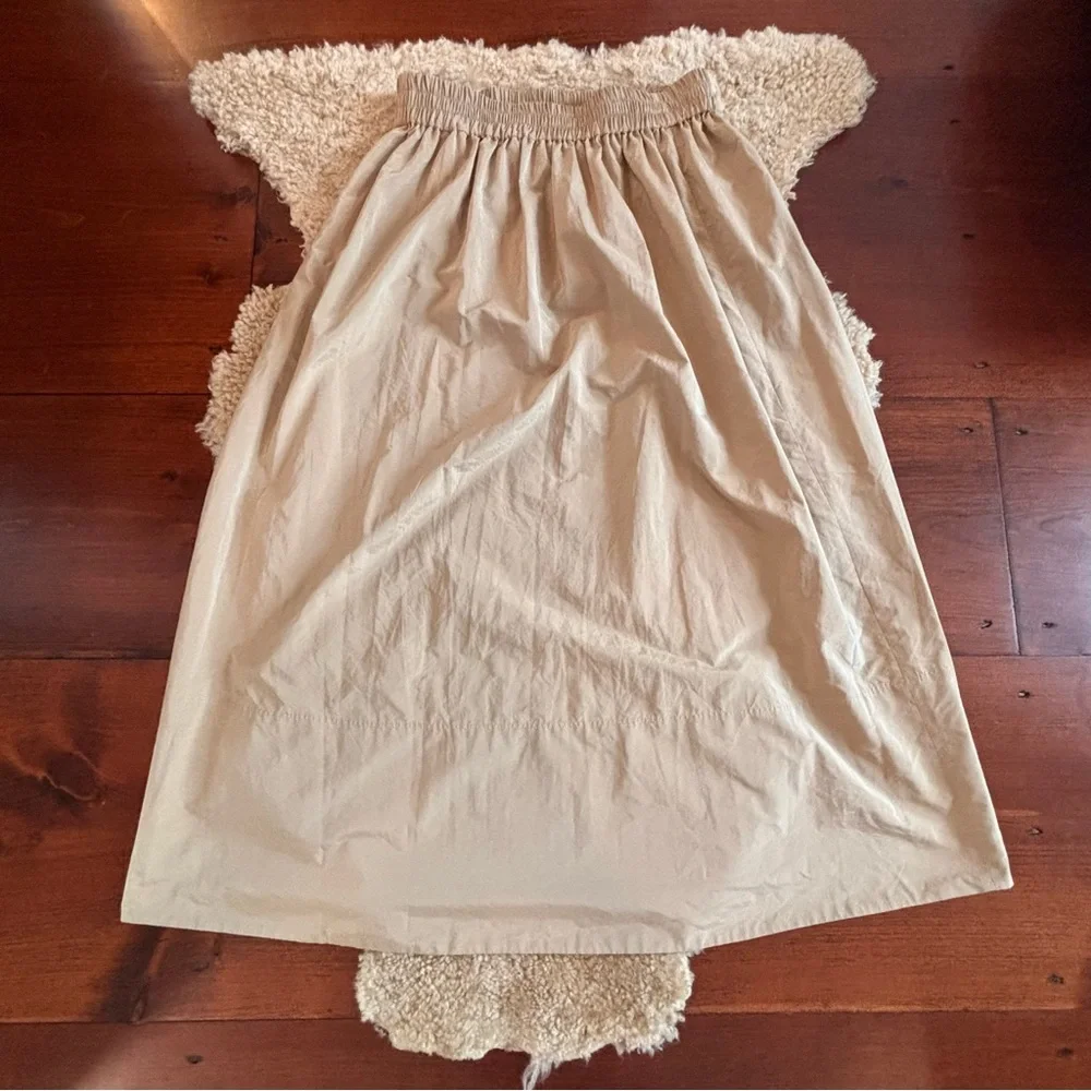 Tibi Nylon Pull On Full Skirt, Tan - Picture 5 of 9
